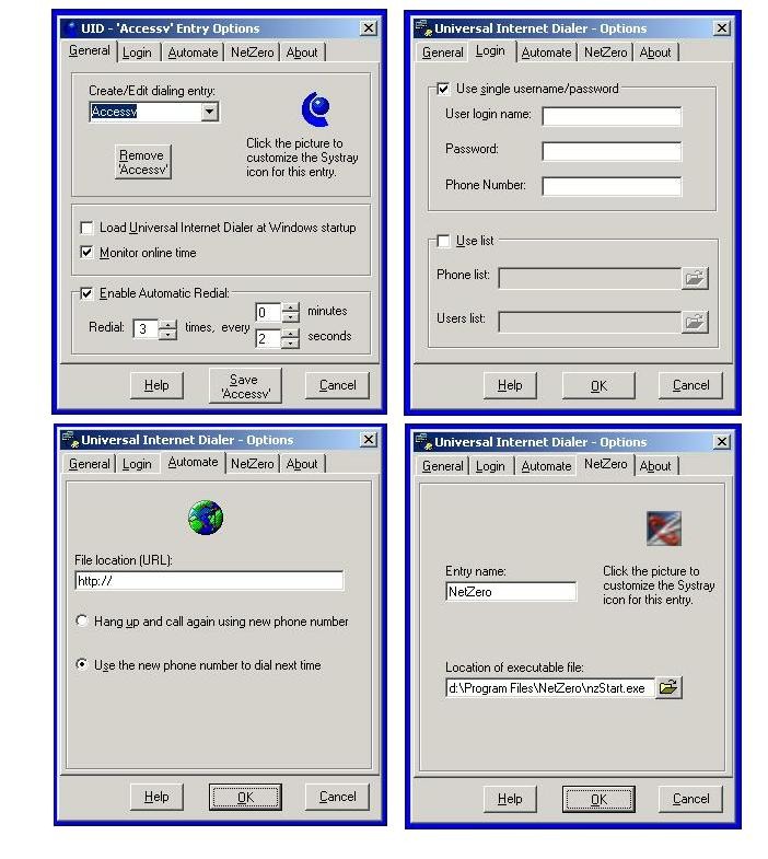 Universal Internet Dialer Screenshot